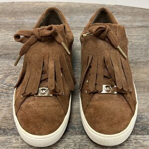 Michael Kors KEATON KILTIE Suede Fringe Sneakers Size 8